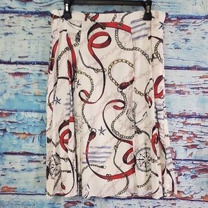 Madeline Red and Black A-Line Pleated Skirt